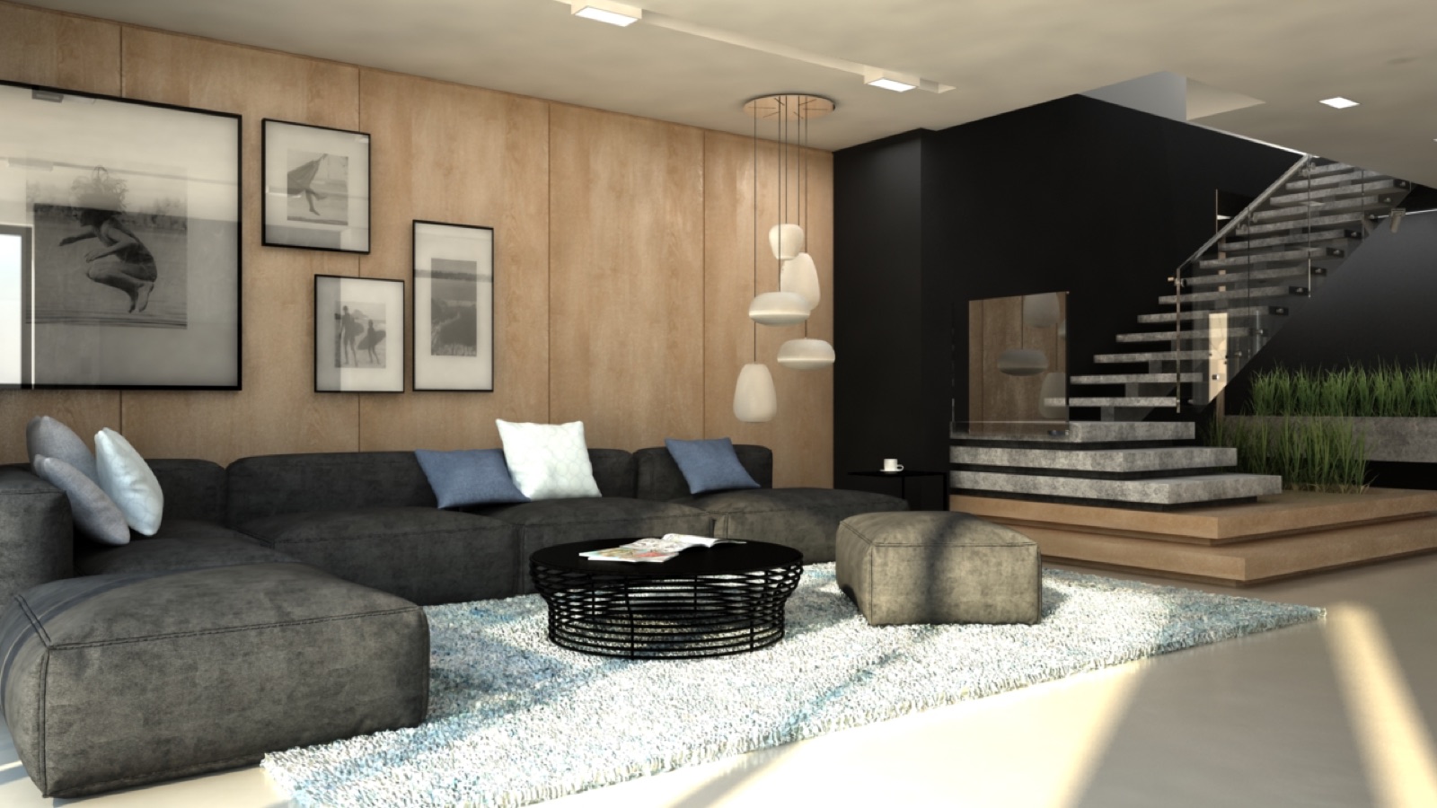 Salon przy schodach — Salon