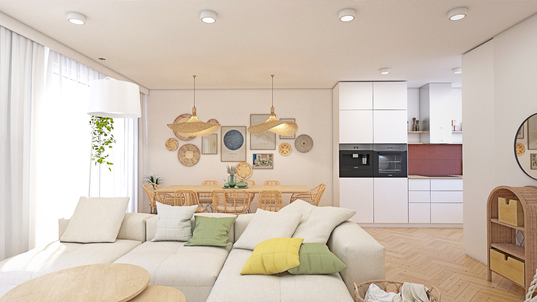 Strefa dzienna z jadalnią — Kompleksowe wnętrze